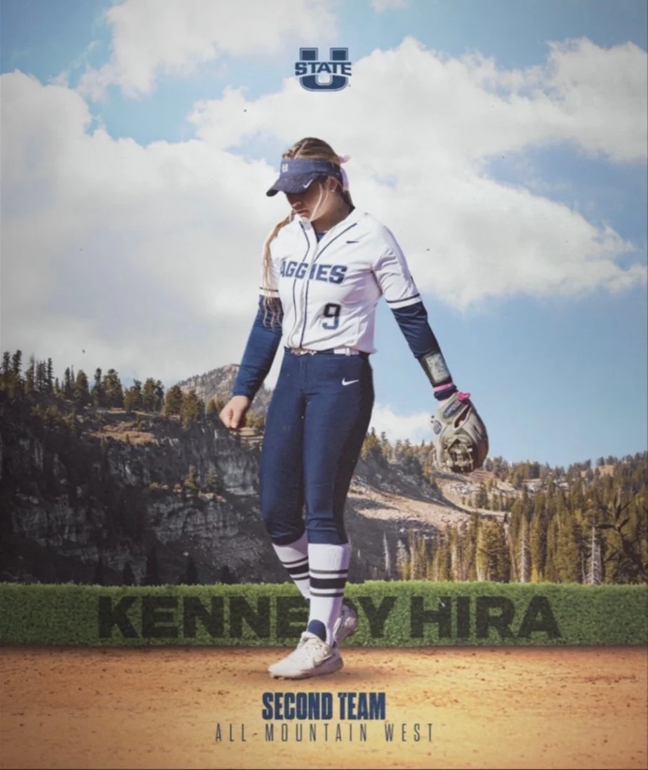 Full Utah State recognition graphic: Kennedy Hira, Second Team All-Mountain West